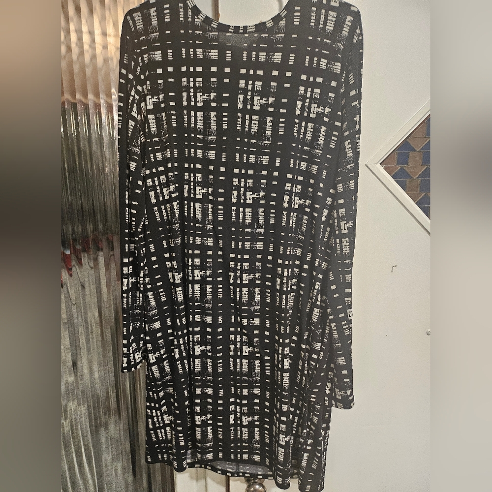 MICHAEL Michael Kors Black and White Patterned Dress, XL